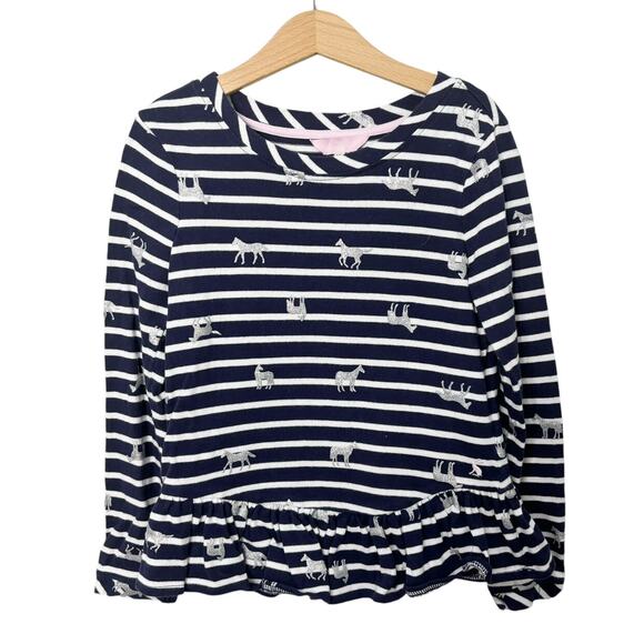 Joules Striped Silver Horse Top - Picture 1 of 5